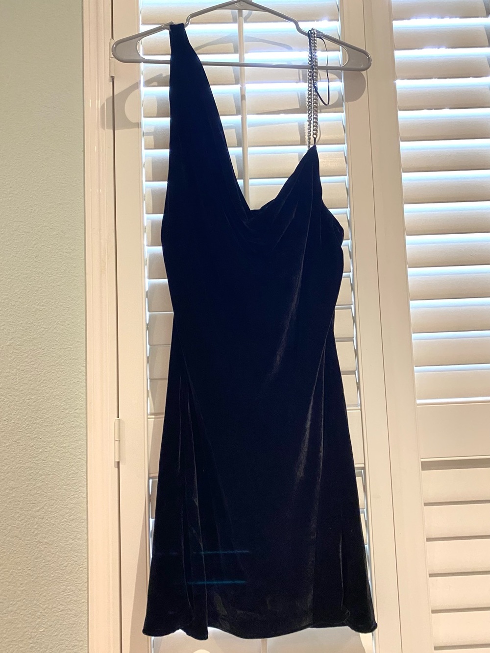 NWT Zara Asymmetrical Black Dress with Chain Strap